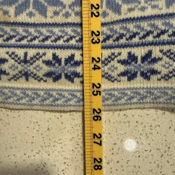Croft Barrow Nordic Fair Isle Cardigan Blue White XL Snow Ski Grandmacore Cabin - Picture 9 of 9